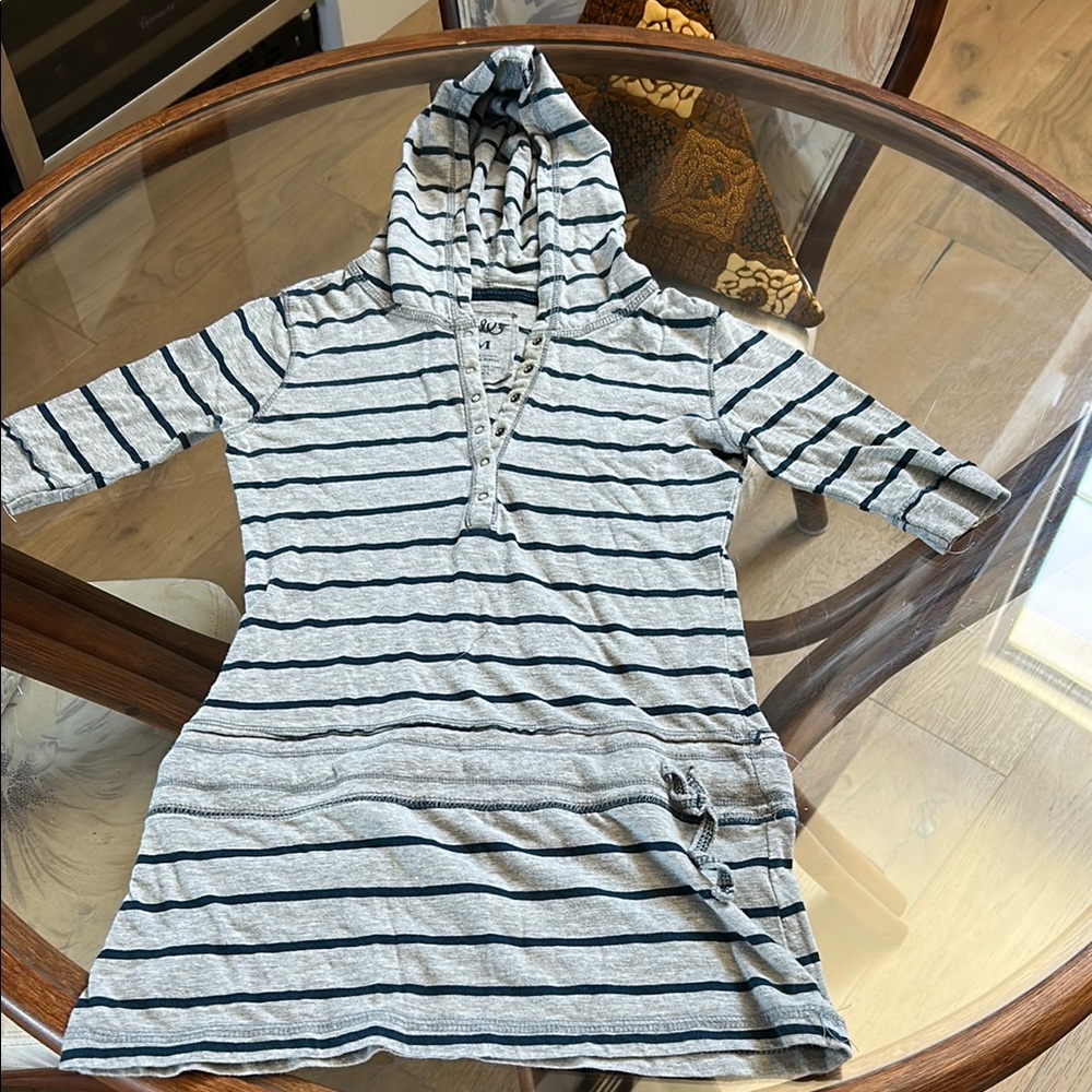 Jachs Navy and Gray Striped Hoodie